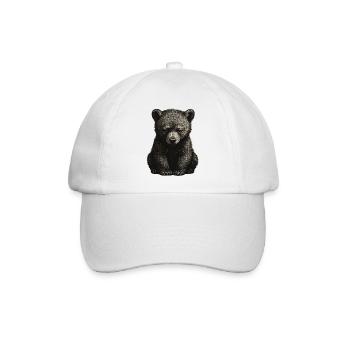 Schwarz-Weiß Bärenjunge - Baseballkappe - Weiß/Weiß - Vorne
