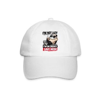 Energiesparmodus Panda - Baseballkappe - Weiß/Weiß - Vorne