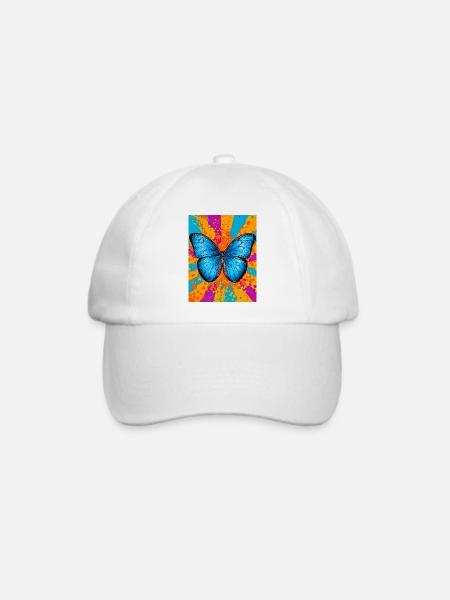 Schmetterling - Baseballkappe - Weiß/Weiß