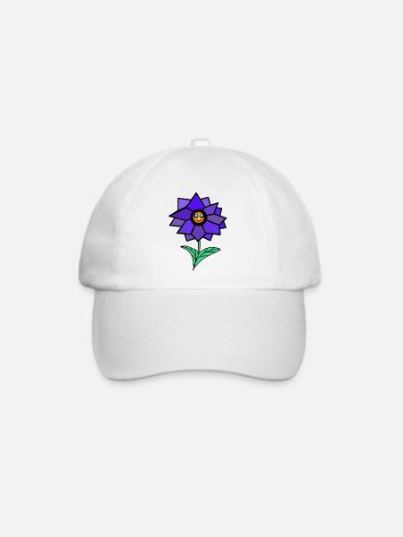 Geometrische Blumen  Kawaii-Blume - Baseballkappe - Weiß/Weiß