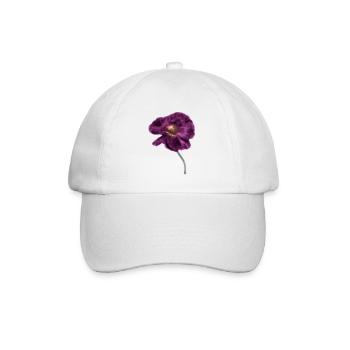 Intensiver Magenta-Mohn - Baseballkappe - Weiß/Weiß - Vorne