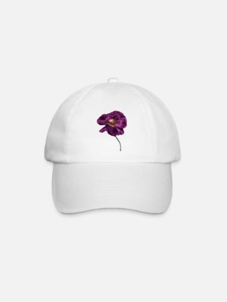 Intensiver Magenta-Mohn - Baseballkappe - Weiß/Weiß