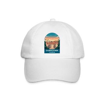 Dubrovnik Kroatien Vintage-Reiseplakat - Baseballkappe - Weiß/Weiß - Vorne