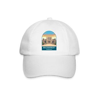 Bukarest Rumänien Vintage-Reiseplakat - Baseballkappe - Weiß/Weiß - Vorne