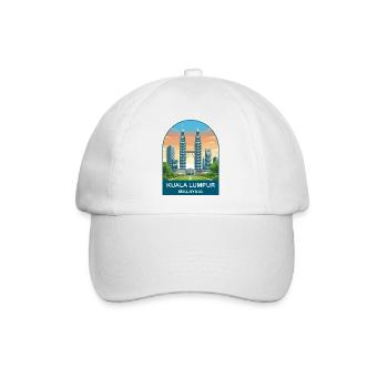Kuala Lumpur Malaysia Vintage-Reiseillustration - Baseballkappe - Weiß/Weiß - Vorne