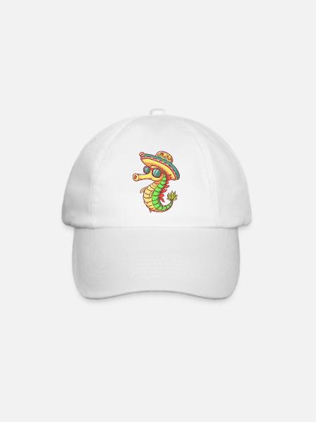 Seepferd Lustig Sombrero - Baseballkappe - Weiß/Weiß