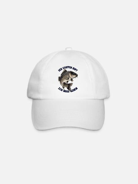 Der Karpfen ruft - Baseballkappe - Weiß/Weiß