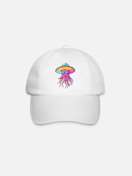 Qualle Lustig Sombrero - Baseballkappe - Weiß/Weiß