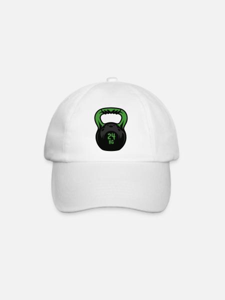 Kettlebell 24 KG Kugelhantel - Baseballkappe - Weiß/Weiß