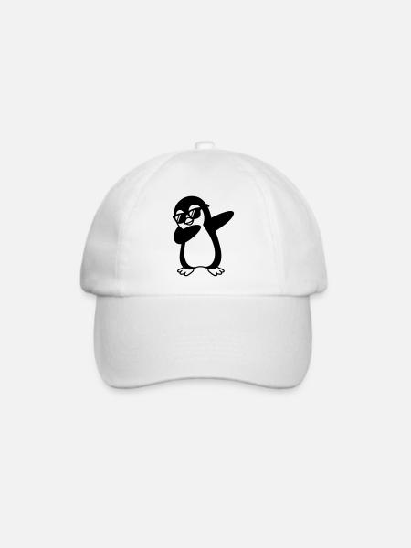 Pinguin Dab - Baseballkappe - Weiß/Weiß