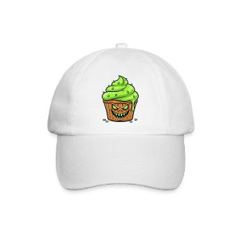 Grusel Cupcake Grün - Baseballkappe - Weiß/Weiß - Vorne