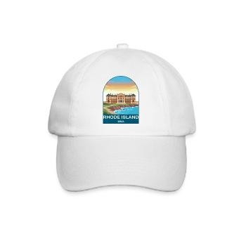 Rhode Island, USA Vintage-Reiseposter - Baseballkappe - Weiß/Weiß - Vorne