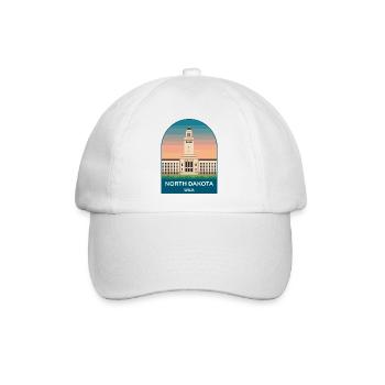 North Dakota USA Vintage-Reiseplakat - Baseballkappe - Weiß/Weiß - Vorne