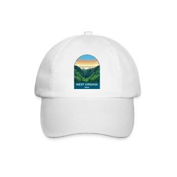 West Virginia USA Vintage-Reiseplakat - Baseballkappe - Weiß/Weiß - Vorne