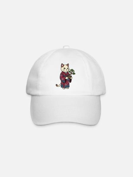 Katzen-Japanisch - Baseballkappe - Weiß/Weiß