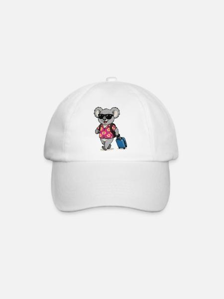 Koala Reisender im Hawaii-Look - Baseballkappe - Weiß/Weiß