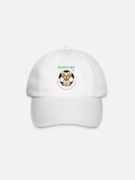 Mischling Design 2 - Baseballkappe - Weiß/Weiß