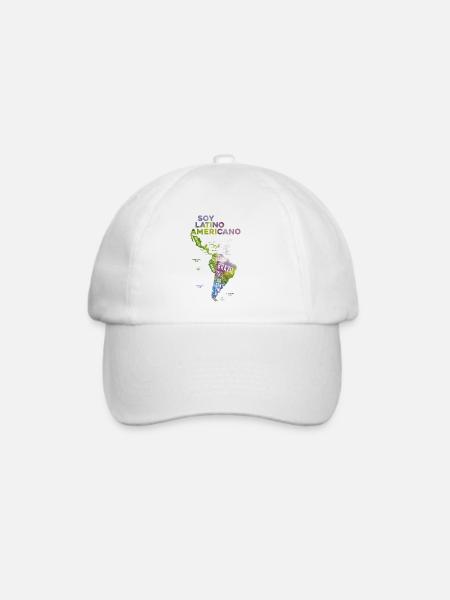 Soy Latino Americano Karte - Baseballkappe - Weiß/Weiß