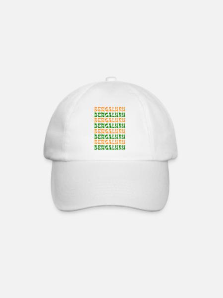 Bengaluru-Textmuster - Baseballkappe - Weiß/Weiß