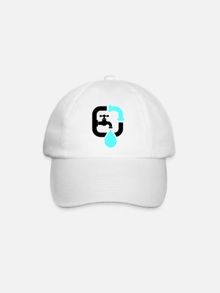 Klempner Wasserhahn Rohr Logo - Baseballkappe - Weiß/Weiß