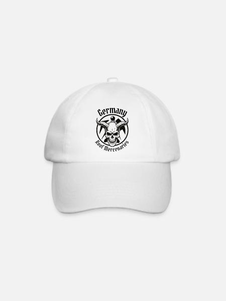Dachdecker Elite - Germany Roof Mercenaries Skull - Baseballkappe - Weiß/Weiß