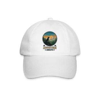Wandern – Outdoor-Abenteuer – Abenteuer erwartet dich - Baseballkappe - Weiß/Weiß - Vorne
