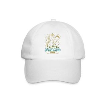 Endlich Schulkind 2026 Unicorn - Baseballkappe - Weiß/Weiß - Vorne