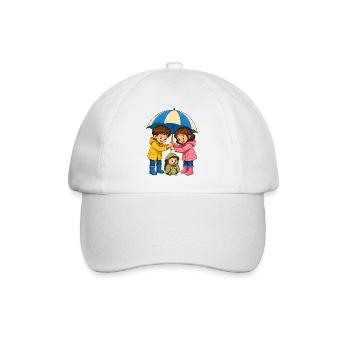 Kinder Regenschirm für Igel Süßes Regen Motiv - Baseballkappe - Weiß/Weiß - Vorne