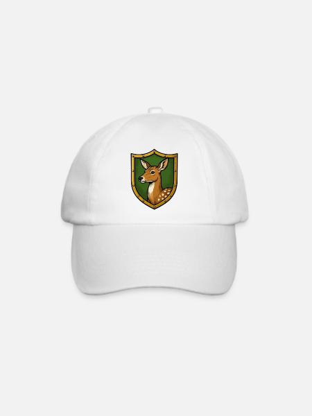 Hirsch im Schild Heraldik - Baseballkappe - Weiß/Weiß