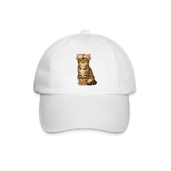 Bengalkatze - Baseballkappe - Weiß/Weiß - Vorne
