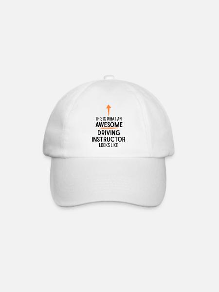Lustiges Fahrlehrer-Geschenk von neuem Fahrer - Baseballkappe - Weiß/Weiß