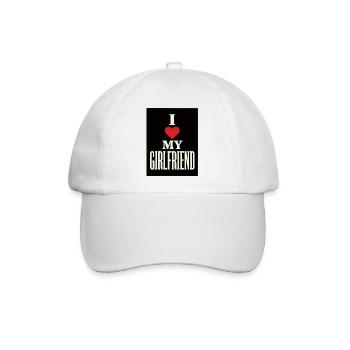 Ich liebe meine Freundin, ich liebe meine Freundin, ich liebe sie - Baseballkappe - Weiß/Weiß - Vorne