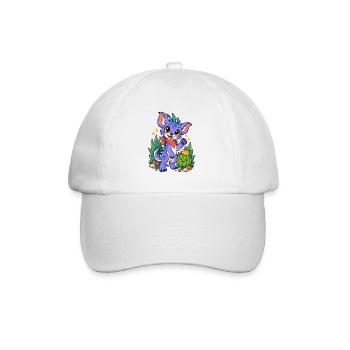 Kawaii Drache am Kaktusfreund - Baseballkappe - Weiß/Weiß - Vorne