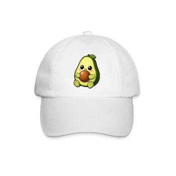 Süße Avocado Lustiger Cartoon Vegan - Baseballkappe - Weiß/Weiß - Vorne