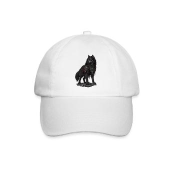 Dunkler Wolfkrieger mit Rüstung - Baseballkappe - Weiß/Weiß - Vorne