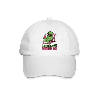 Stachel aus Sonne an Kaktus Sommer Urlaub Design - Baseballkappe - Weiß/Weiß - Vorne