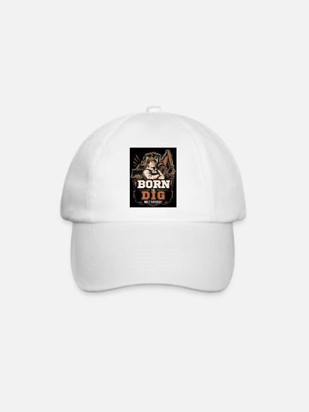 Born to Dig: Built Different - Baseballkappe - Weiß/Weiß