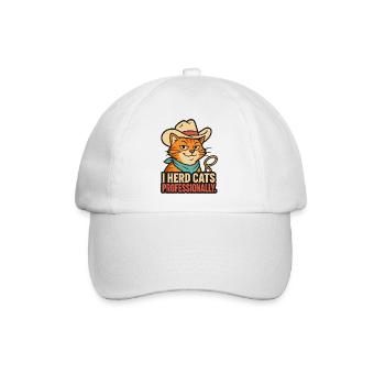I Herd Cats Professionally – Katzen Humor - Baseballkappe - Weiß/Weiß - Vorne