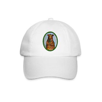 Bear mit Bambus-Wunsch - Baseballkappe - Weiß/Weiß - Vorne