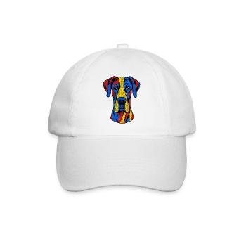 Deutsche Dogge - Baseballkappe - Weiß/Weiß - Vorne