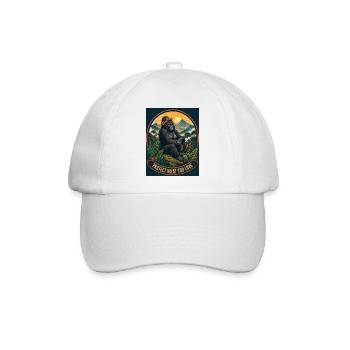 Beschütze, was du liebst – Gorilla Natur Design - Baseballkappe - Weiß/Weiß - Vorne