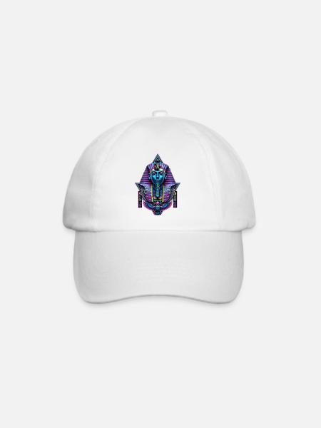 Pharao Neon – Ägypten Pop Art - Baseballkappe - Weiß/Weiß