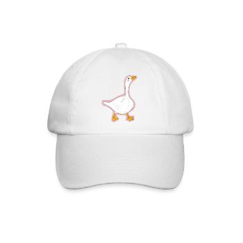 Rosa Kontur Ente Cartoon - Baseballkappe - Weiß/Weiß - Vorne
