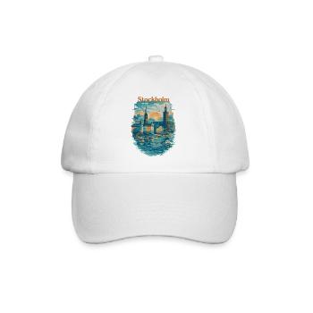 Stockholm Silhouette – Stolz & Liebe für Deine Sta - Baseballkappe - Weiß/Weiß - Vorne