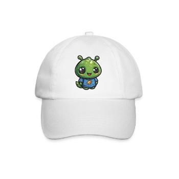 Kleiner Planetenfreund Alien Shirt - Baseballkappe - Weiß/Weiß - Vorne