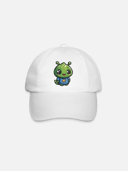 Kleiner Planetenfreund Alien Shirt - Baseballkappe - Weiß/Weiß