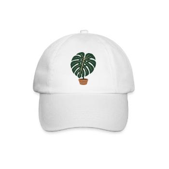 Monstera Moment – Zimmerpflanzen & Botanik - Baseballkappe - Weiß/Weiß - Vorne
