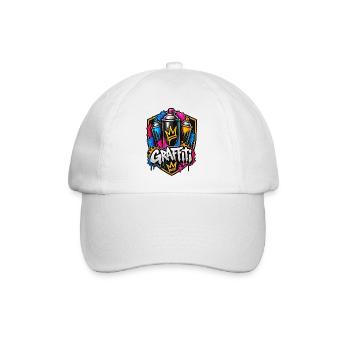 Graffiti Krone Spray Kunst - Baseballkappe - Weiß/Weiß - Vorne