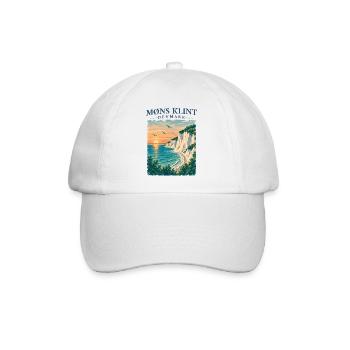 Møns Klint Dänemark Kreidefelsen Ostsee Retro - Baseballkappe - Weiß/Weiß - Vorne