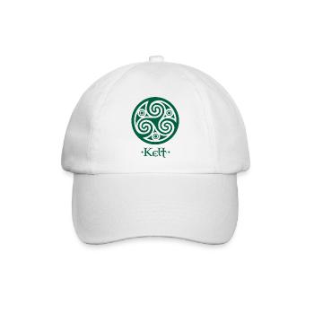 Grünes Triskelion und Schild Kelt - Baseballkappe - Weiß/Weiß - Vorne